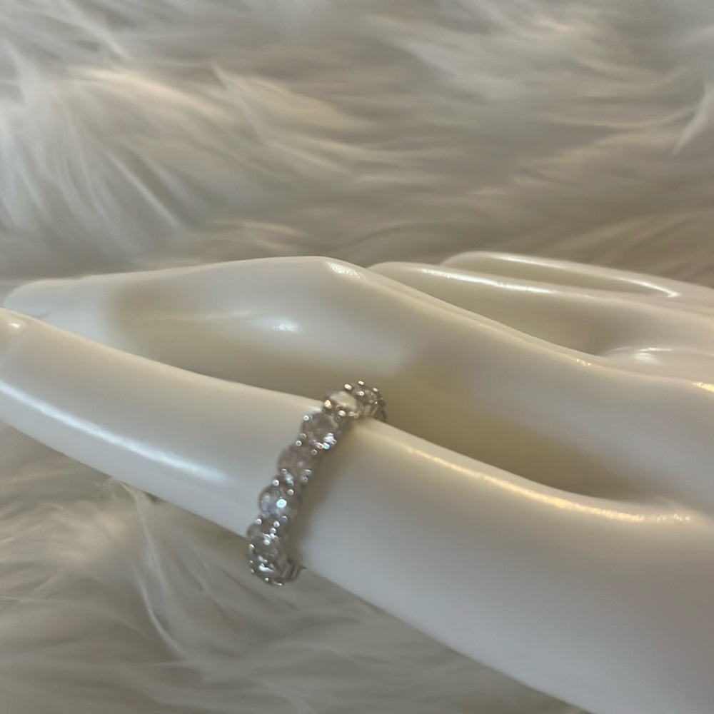 Mossanite eternity band